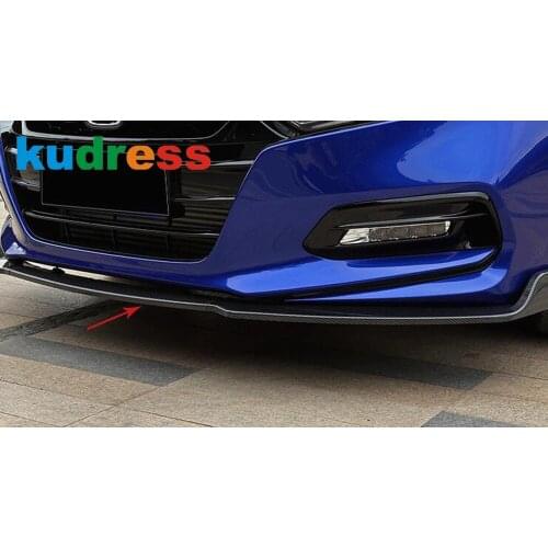 For Honda Accord 2018 2019 2020 Carbon Fiber Front Bumper Cover Trim Decoration Strip Sticker Car Styling Accessories