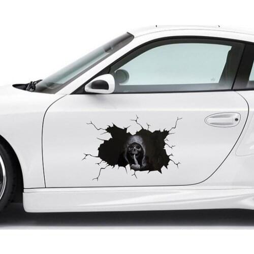 Halloween Grim Reaper Sticker Skull Sticker Broken Glass Window Black Grim Reaper Sticker Car Window Decal