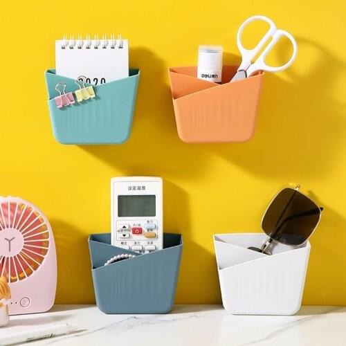 Wall-mounted Punch-free Storage Box Remote Control Mobile Phone Storage Box Storage Box Desktop Pen Holder
