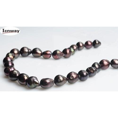 Natural Freshwater Pearl red black 12-15mm baroque For Jewelry Making 15inches DIY necklace bracelet FreeShipping Wholesale