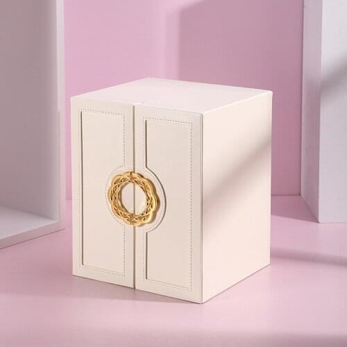 Casegrace 2020 New Fashion PU Leather Jewelry Box Organizer Large Capacity Cosmetic Box Five layers Big Jewelry Storage Casket