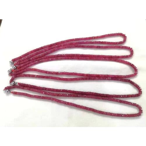 5A red Ruby ROUNDELLE FACETED 5/7mm Necklace 46cm