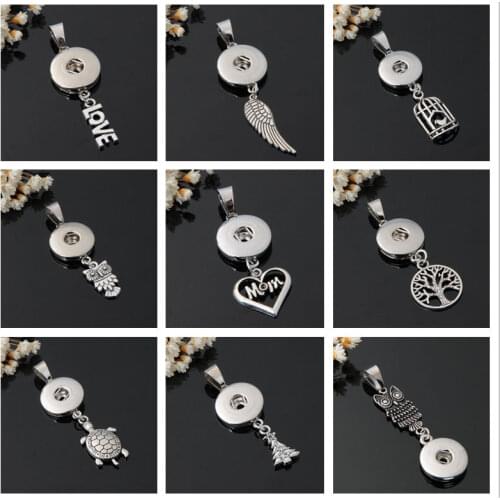 Necklaces pendants for dye sublimation heart star cross button necklace pendant hot transfer printing blank material custom gift