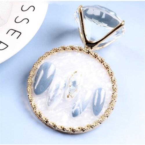 Diamond Resin Agate Stone Nail Color Palette Gel Polish Pallet Mixing Drawing Paint Plate Pad Manicure Nail Art Display Shelf
