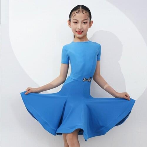 Latin Dance Dress Girls Competition Costume Short Sleeve Modern Dress Tango Dancewear Salsa Dancing Outfits Girls Clothes JL3284