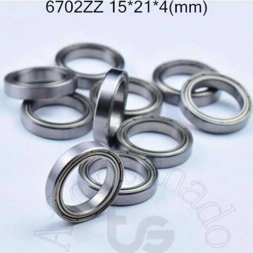 6702zz 15x21x4(mm) 10pieces bearing metal sealed free shipping ABEC-5 chrome steel miniature bearing hardware Transmission Parts