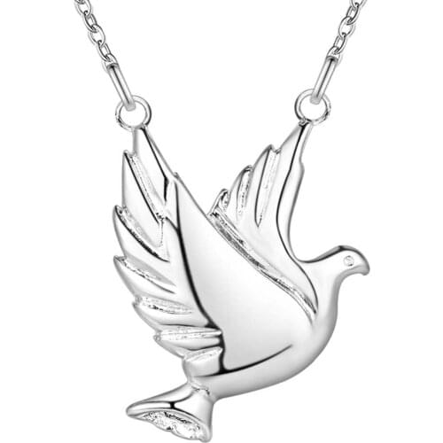 Lucky Charm Silver Color Pendants For Women Jewelry Necklace Lady Accessories Fashion Jewelry Pendant Birds AN579/blxakdea