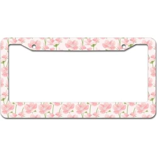 Peceeta Plant Flower License Plate Frame 2 Holes 1 Frame Matte Aluminum Weather-Proof Theft-Proof Frames white 16x31cm"] E7CA