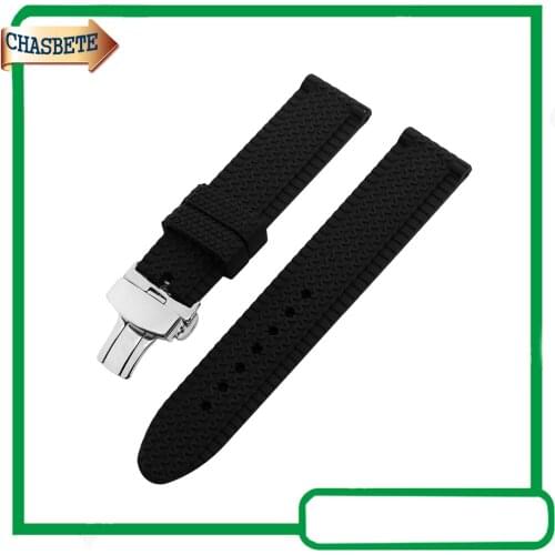 Rubber Silicone Watchband for Samsung Gear S3 Classic / Frontier 22mm Resin Wrist Strap Loop Belt Bracelet Men Women Black