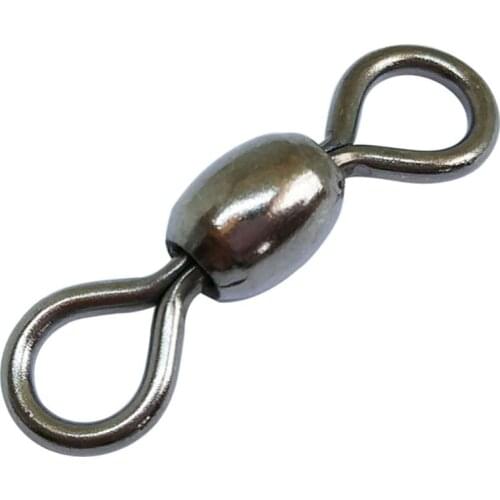 INFOF 500/1000-pieces Fishing Swivels Crane Swivels #4/0-#10 Stainless Steel Fishing Connector Saltwater Fishing Tackle