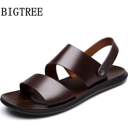 Fashion Beach Sandals Men Shoes Summer Beach Men Sandals Gladiators Casual Mens Sandals Genuine Leather Designer Shoes Сандали