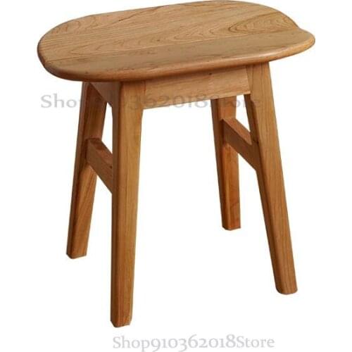 Coffee Bean Stool Nordic Solid Wood Small Stool Dressing Stool Tenon And Cherry Wood Shoe Changing Stool Dining Stool