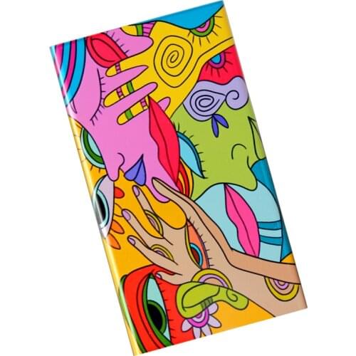 Oil Abstract Painting Thin Slim Cigatette Box For Women Girlfriend Metal Aluminum Alloy Cigarette Case Custom Photo Pringting
