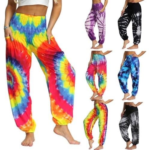 Spring Autumn Men Women Casual Yoga Pants Loose Hippy Yoga Trousers Baggy Boho Aladdin Pants Outdoor Printing Sport Trousers