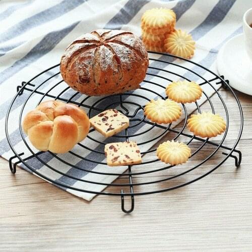 Nonstick Cake Cooling Rack Round Baking Stainless Steel Wire Cooling Grid Cookies Biscuits Bread Tray Bakeware Tools Metal