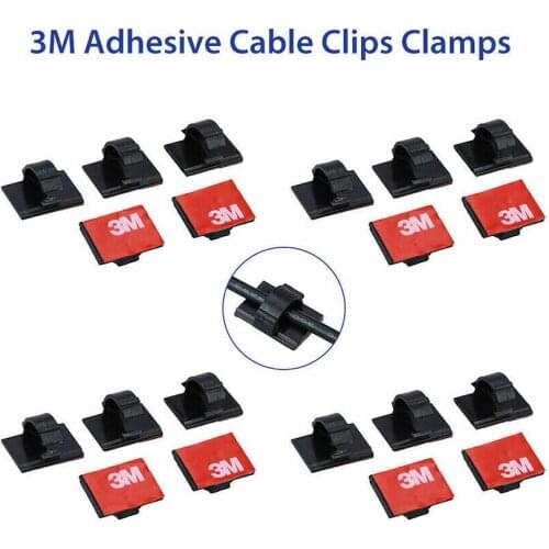3M Self-adhesive Wire Tie Cable Clamp Clips Holder for Car Dash Camera GPS 20Pcs