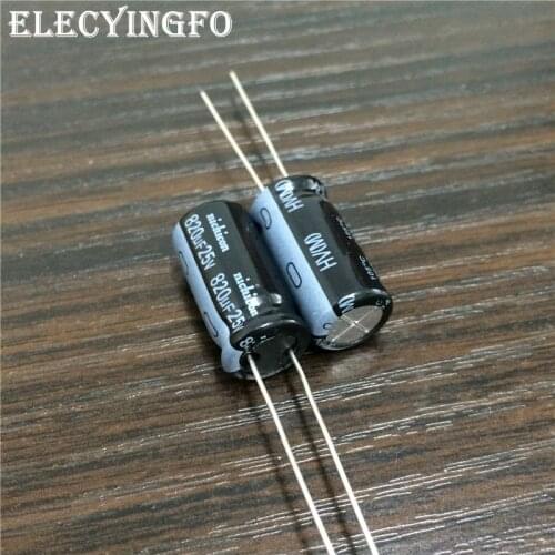 10pcs 820uF 25V Japan NICHICON HV Series 10x20mm High Ripple Current Low Impedance 25V820uF Aluminum Electrolytic Capacitor