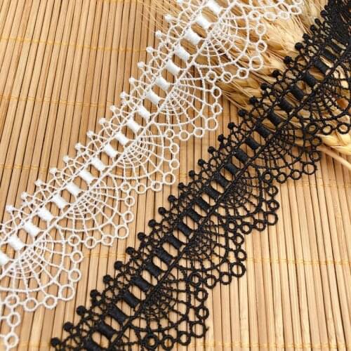 14yards width 3.8cm black Polyester light fine thread water soluble lace dress accessories clavian chain pajamas underwear lace