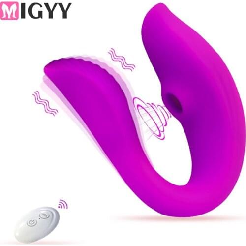 2 In 1 Oral Sucker Clitoris Stimulator Clitoral Sucking & Wireless Control G-spot Vibrator Wearable Adult Sex Toy For Women