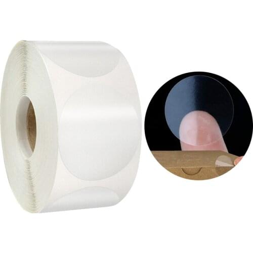 500Pcs/roll 25mm Transparent Round Sealing Label Sticker Gift Box Packaging PVC Self-adhesive Sticker Decorative Sealing Sticker