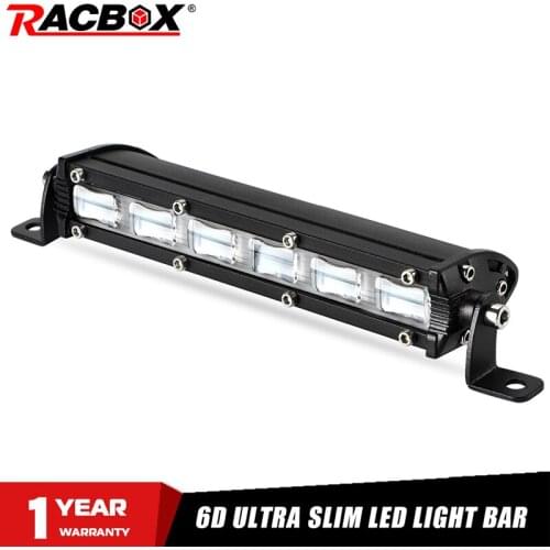 7 inch Led Light Bar 6D Ultra Slim Work Light Driving Running Lamp 6000K Flood Beam Spot Beam 12V For Car Motor ATV UTV Off-road