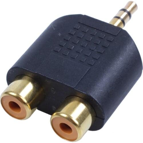 ABGN Hot-New 1/8" 3.5mm Jack to 2 RCA Adaptor Y Splitter Stereo Male 2x Female Gold Mini