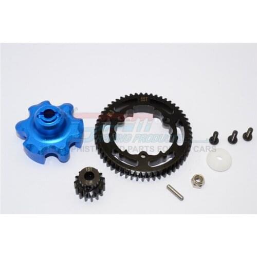 GPM ALUMINIUM GEAR ADAPTER+STEEL SPUR GEAR 55T+MOTOR GEAR 15T For TRAXXAS X-MAXX RC Upgrade