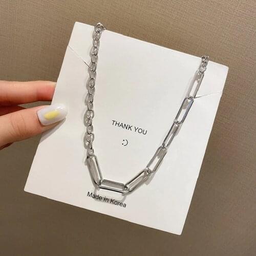 Big Thick Chain Punk Necklace For Women Men Hip Hop 2021 New Minimalist Goth Jewelry Unisex Gifts Asymmetry Necklace