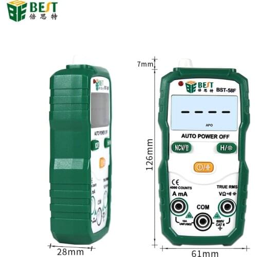 BST-58F Digital Multimeter Auto Range 4000 Counts AC/DC Voltage Current Resistance Meter Capacitance Frequency Tester