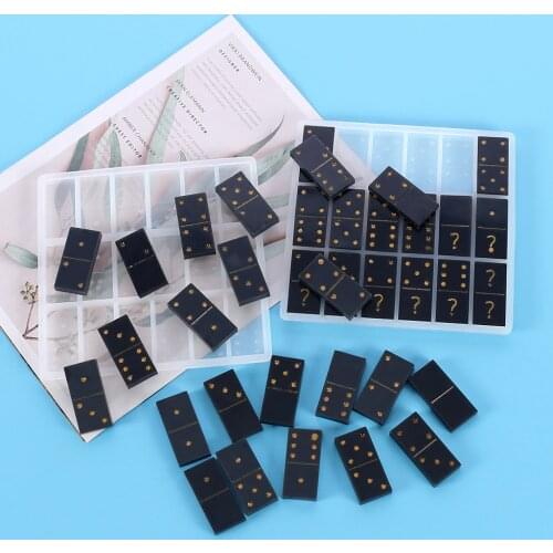 DIY Crafts Jewelry Making Tools Drop Shipping Crystal Epoxy Resin Game Mold Dominoes Casting Silicone Mould Uv Resin Kit