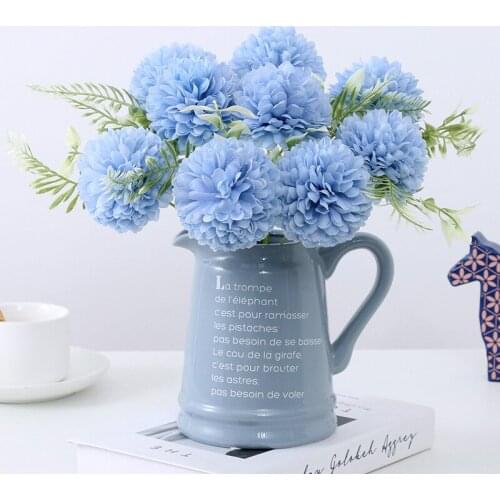 Simulation Ball Chrysanthemum Single Table Tennis Chrysanthemum Wedding Home Living Room Decoration Silk Cloth Dandelion