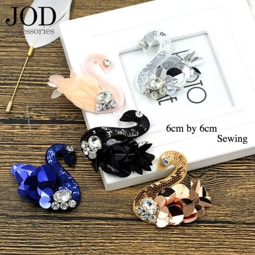 JOD Brand Applique Sequined Cloth Patch Swan Sewing Bead Accessories Decals Stickers on Cloth Patch DIY Clothing Accessories
