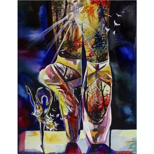 Full square/round 5D DIY diamond painting Abstract ballet shoes scenery Embroidery Pattern Cross stitch kit mosaic room decor