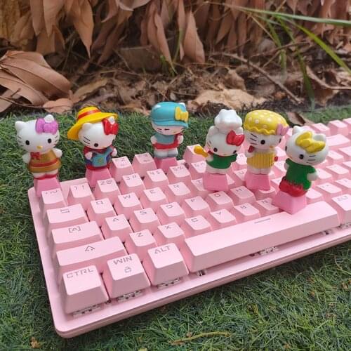 Kawaii Anime Keyboard Keycaps Custom Pbt Keycap Personality DIY Cartoon Cute Kitty Cat Keyboard Caps Accessories Cherry Mx ESC