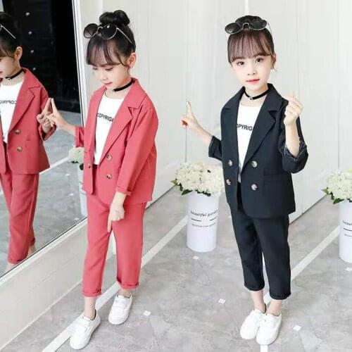 Children Clothing Sets Hot Sale 2019 Spring Autumn Style Tops Jackets +Pants 2Pcs Set Girls Casual Suit Kids Clothes For 3-12Yrs