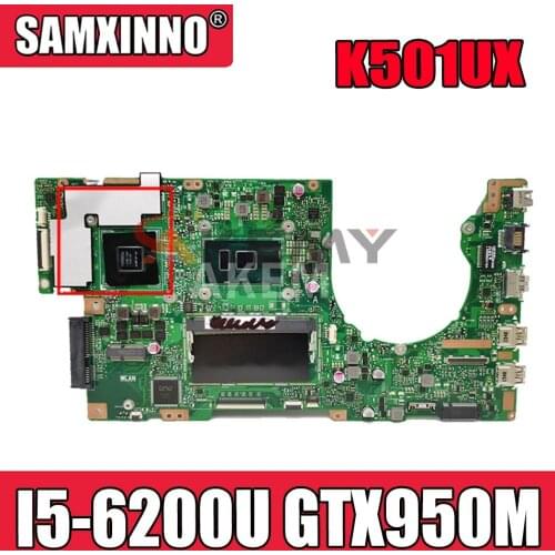 K501UX Laptop motherboard for ASUS K501UX K501UB original mainboard DDR3 4GB/8GB RAM(Sent at random) I5-6200U GTX950M EDP
