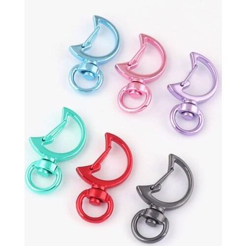 Metal Swivel Clasp Moon Trigger Snap Hook Push Gate Lobster Clasp Key Chain Key Ring Purse Clasp Jewelry Finding Purse Hareware