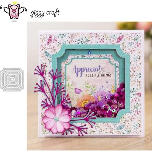 Piggy Craft metal cutting dies cut die mold Irregular square frame Scrapbook paper craft knife mould blade punch stencils dies