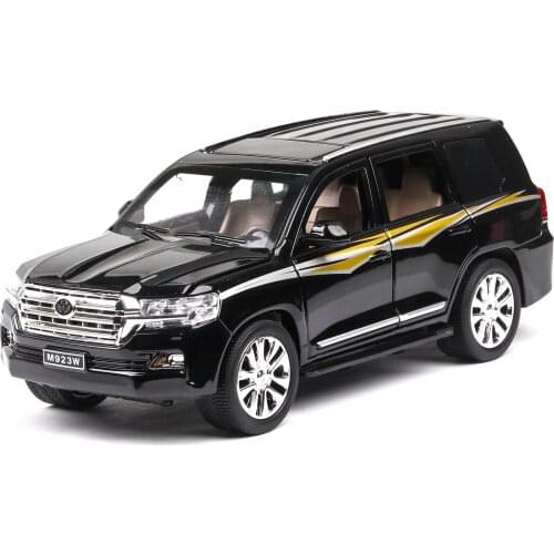 1:24 Model Car Sound Light Toy Car Gift Collection with Acousto-optic Return Force Toyota Rand Cooluzer