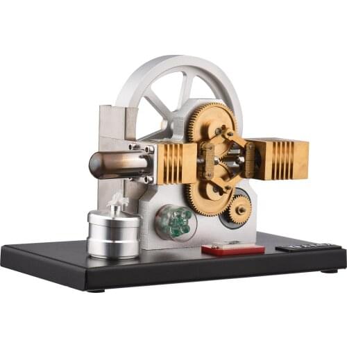 Hot Air Stirling Engine Motor Model Flywheel Design Full Metal Physics Science Experiment DIY Gift for Teacher Student Adult