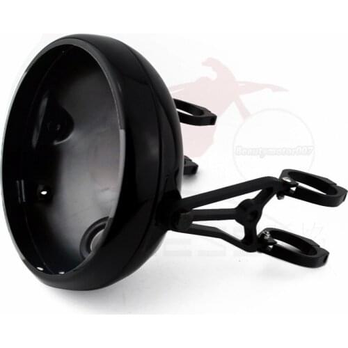 Motorcycle Headlight Bucket Shell Bracket Clamp 341mm CNC Fork Spotlight Holder For Harley Chopper Bobber Cafe Racer