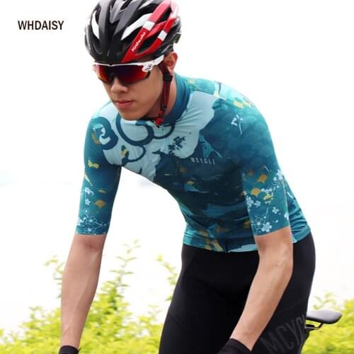 WHDAISY Mens Summer Bike Jersey Breathable Short Sleeve Bicycle Shirt Sportswear Cycling Clothes