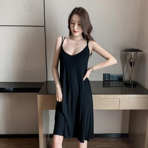 Spring and Summer Modal Womens Nightdress Cute Backless Sexy Nightwear Home Service Sexy Sleepwear Women Sleep Tops Night Gown