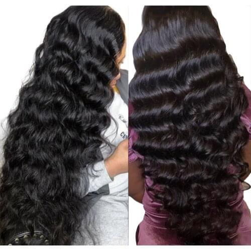 Loose Deep Wave Lace Front Wig Human Hair Wigs For Women Brazilian Transparent Lace Closure Wig 5x5 Loose Curly Lace Closure Wig