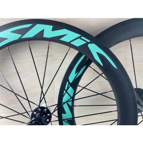 Best-selling 38/50/60/80mm carbon fiber wheels in 2021, 3k twill weave bicycle wheels, 700C cyan decals, clinchers