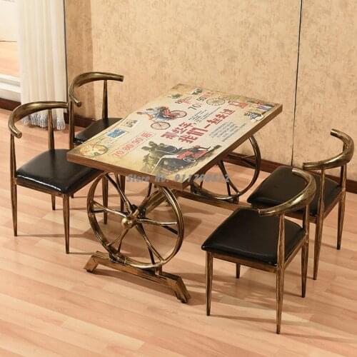 Nordic chair home dining chair horn chair iron imitation solid wood backrest stool dining table and chair dining table chair mak