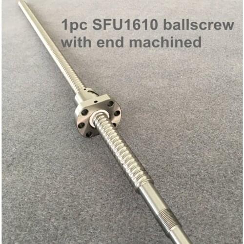 BallScrew SFU1610 1200 1500 mm ball screw C7 with 1610 flange single ball nut BK/BF12 end machined for cnc Parts