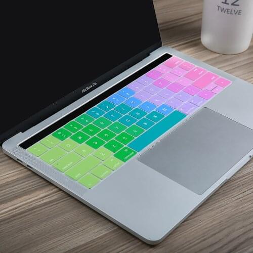 US Enter English Rainbow Keyboard Silicone Cover for Macbook Pro 13" 2019 A2159 Mac Book Pro 15" A1706 A1707 with Touch Bar