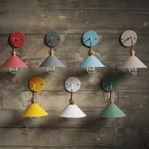 Nordic Modern wall light Umbrella Restaurant Decoration Macarons Lamp Living Room Bedroom Aisle Stairs Bedside Home Decor