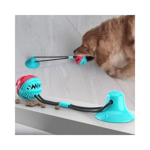 Dog Interactive Suction Cup Push TPR Ball Toys Elastic Ropes Dog Tooth Cleaning Chewing Playing IQ Treat Toys Pet Puppy Supplies